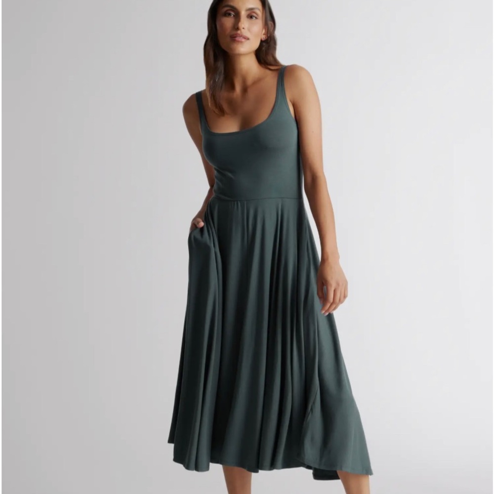 Quince Tencel Jersey Fit and Flare Dress